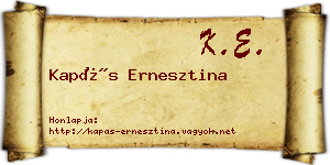 Kapás Ernesztina névjegykártya