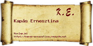Kapás Ernesztina névjegykártya